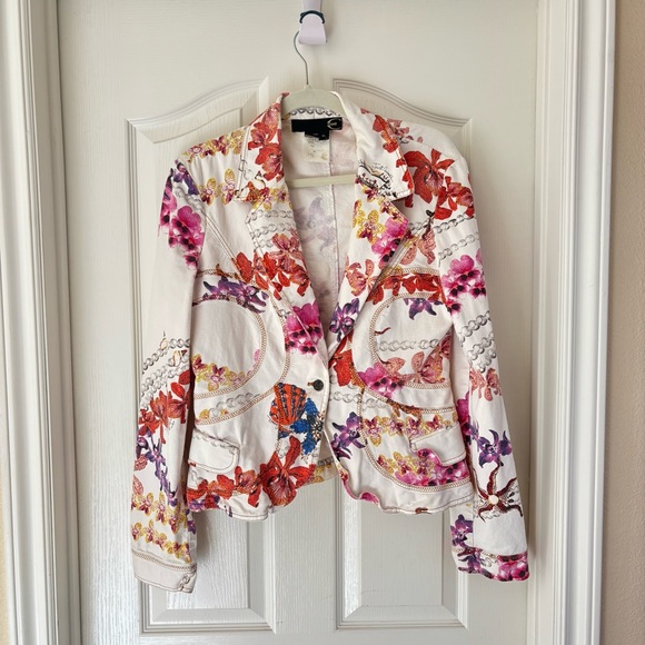 Roberto Cavalli Jackets & Blazers - Roberto Cavalli Just Cavalli white floral jacket